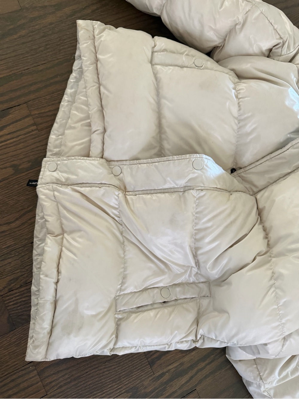 Aritzia Cream Quilted Puffer Jacket